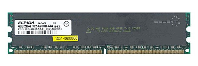 Memory RAM 1x 4GB ELPIDA ECC REGISTERED DDR2  400MHz PC2-3200 RDIMM | EBE41RE4ABHA-4A-E